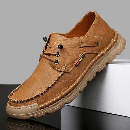 Herren Freizeit-Leder-Sneaker mit handgenähter Verarbeitung EB