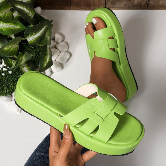 Damen Komfortable Falt-Sandalen mit breitem Riemen und ergonomischer Sohle EB