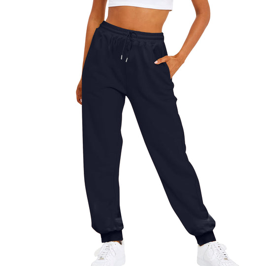 Damen nan komfortable Jogginghose mit Kordelzug Seitentaschen und geripptem Knöchelabschluss EB