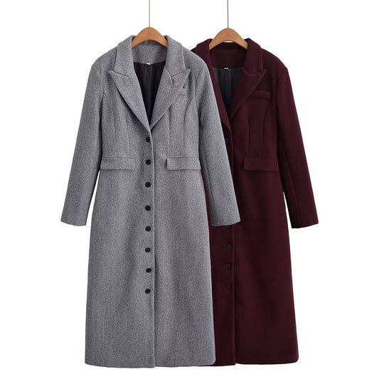 Damen eleganter Bouclé-Mantel EB
