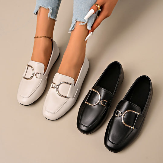 Damen elegante Mokassins mit exklusivem Schnallenakzent EB