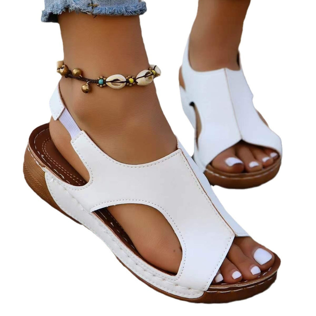 Damen Komfortable Sling-Sandalen mit eleganter Blütenverzierung EB