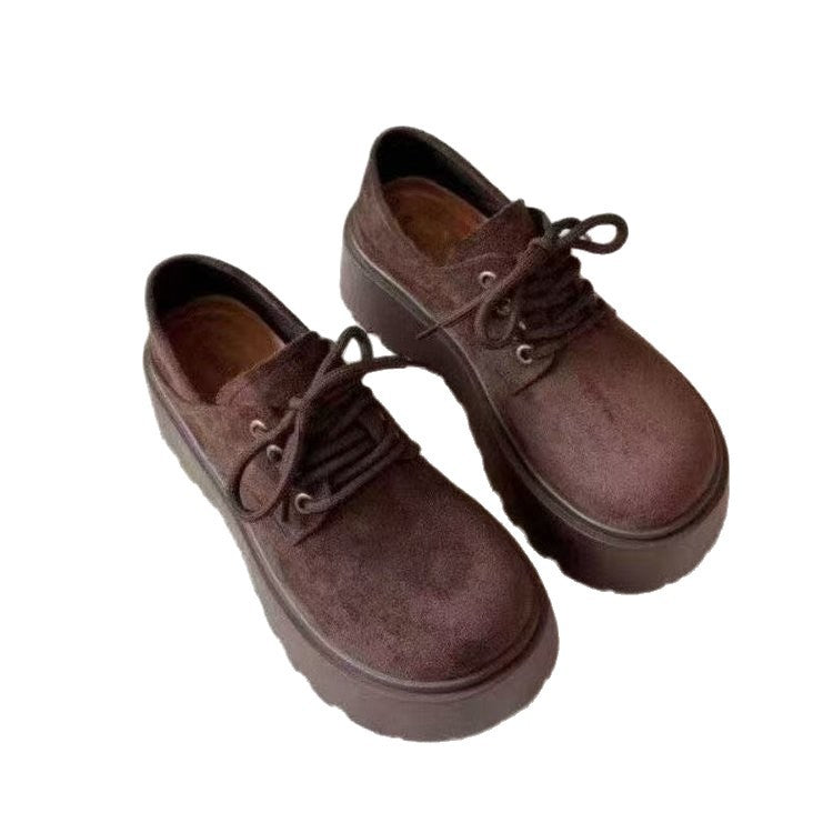 Damen Plüschgefütterte Platform-Schuhe mit lässigem Schnürdesign EB