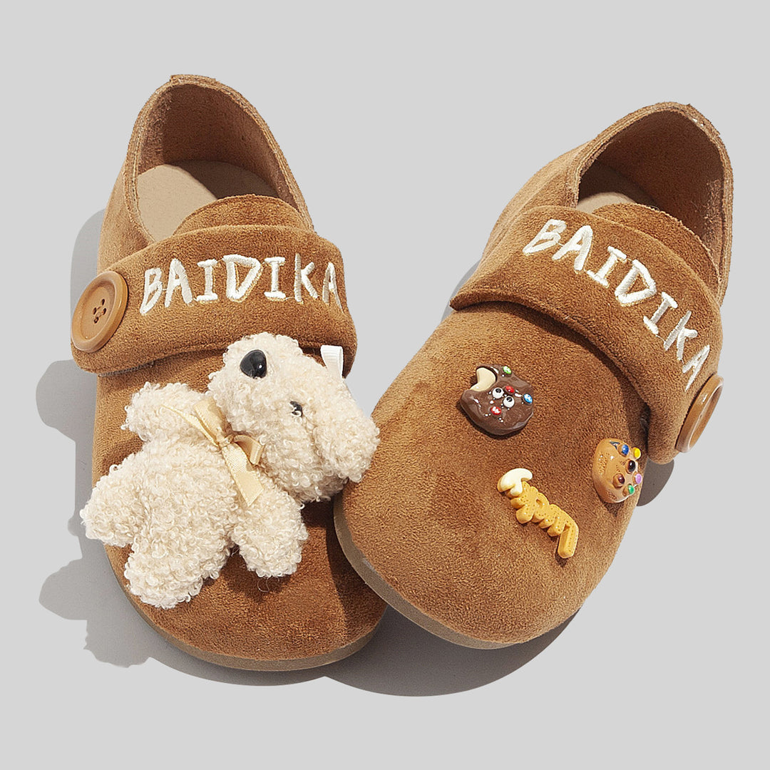 Damen Clogs mit niedlichen Tierapplikationen und Knopfverschluss EB