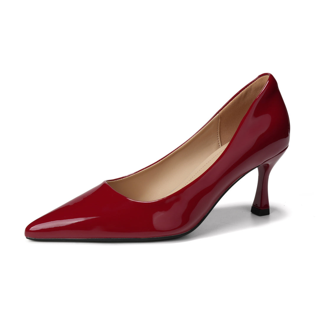 Damen Elegante Lack-Pumps mit komfortablem Blockabsatz EB