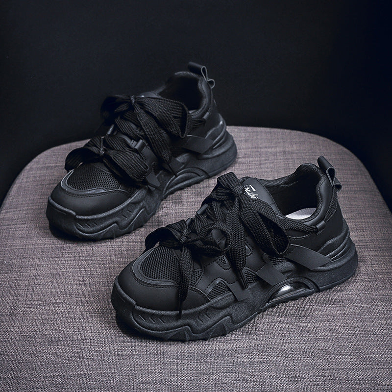 Damen Sportliche Chunky Sneakers mit atmungsaktivem Obermaterial und modischer Schnürung EB