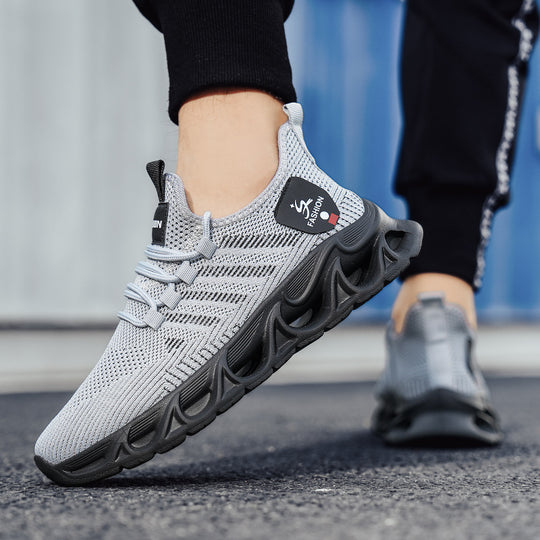 Damen Atmungsaktive Fitness-Sneaker mit rutschfester Sohle und elastischem Schnürsystem EB