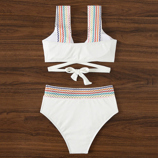 Damen Hochtaillierter Bikini mit innovativem Wickeldesign EB