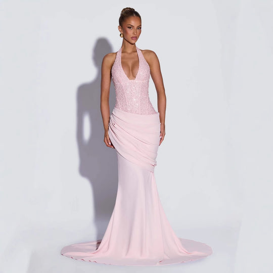 Damen Glänzendes Abendkleid mit figurbetontem Schnitt und schimmernden Pailletten EB