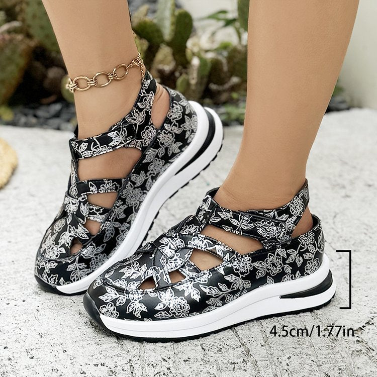 Damen Sportliche Freizeitschuhe mit floralem Design und rutschfester Sohle EB