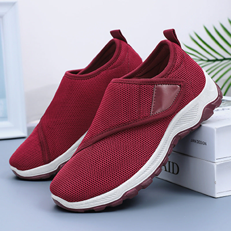 Herren nan atmungsaktiver Slip-On Mesh-Sneaker mit Klettverschluss, gepolsterter Komfortsohle und rutschfester Profilsohle EB
