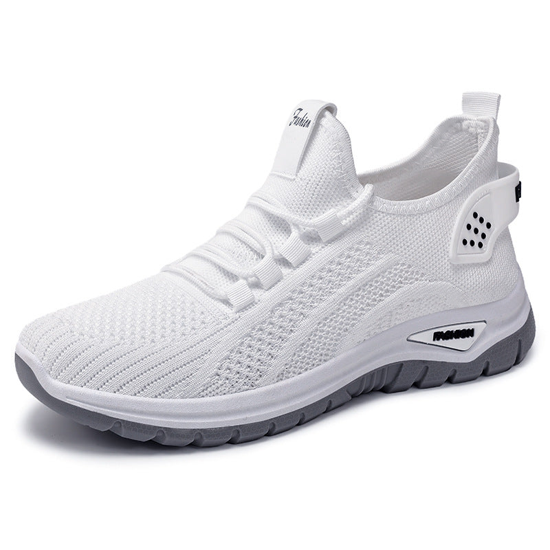 Damen nan sockenähnlicher Strick-Fit Sneaker mit elastischer Schnürung, gelochter Fersenverstärkung und dämpfender Plateau-Sohle EB