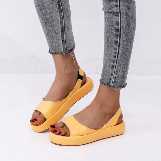 Damen Komfortable Slingback-Sandalen mit modischem Plateau und ergonomischem Fußbett EB
