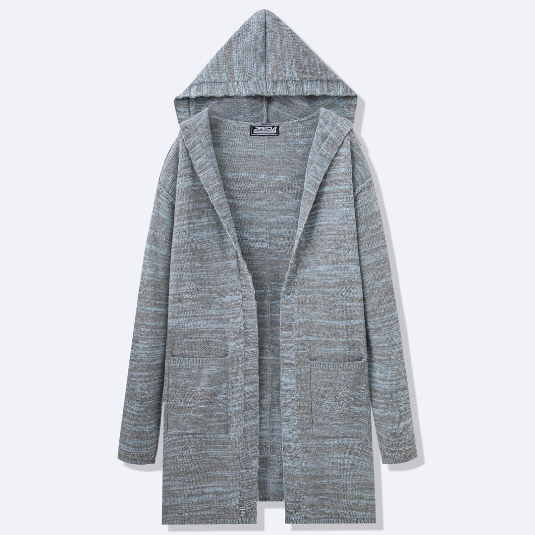 Herren Langer Strickmantel mit modernem Design und lässigen Details EB