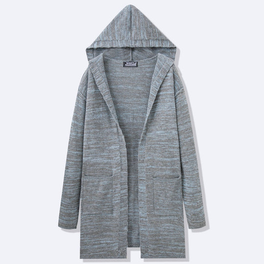 Herren Langer Strickmantel mit modernem Design und lässigen Details EB