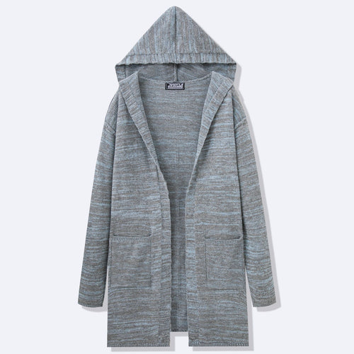 Herren Langer Strickmantel mit modernem Design und lässigen Details EB