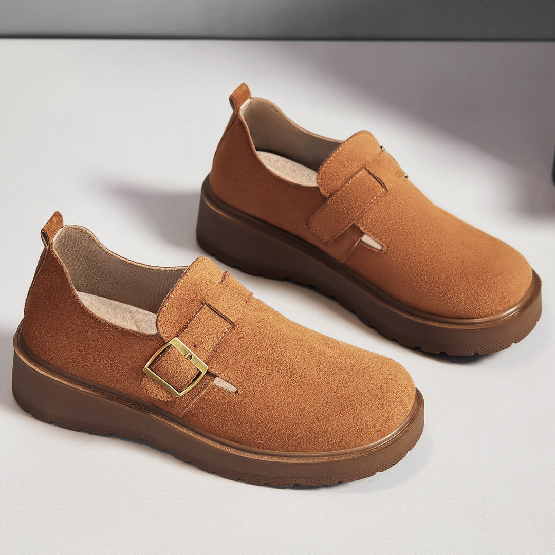 Damen Komfortable und elegante Slipper mit Schnallenverschluss EB