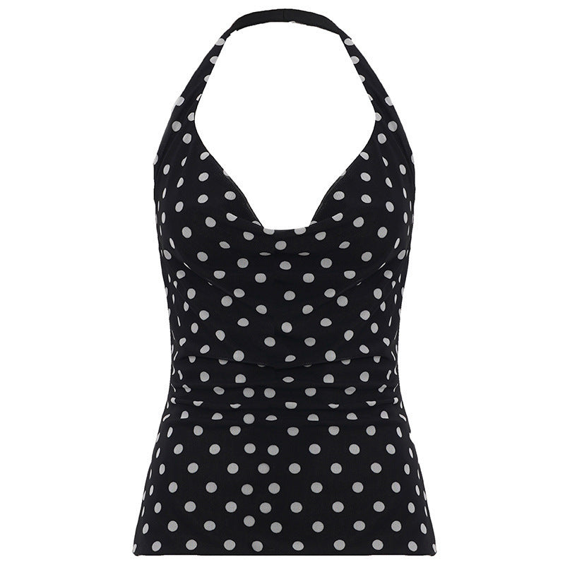 Damen Haltertop mit polka-dots Design und figurbetontem Schnitt EB