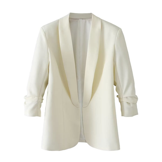 Damen elegante Blazerjacke mit modischem Schnitt und praktischen Taschen EB