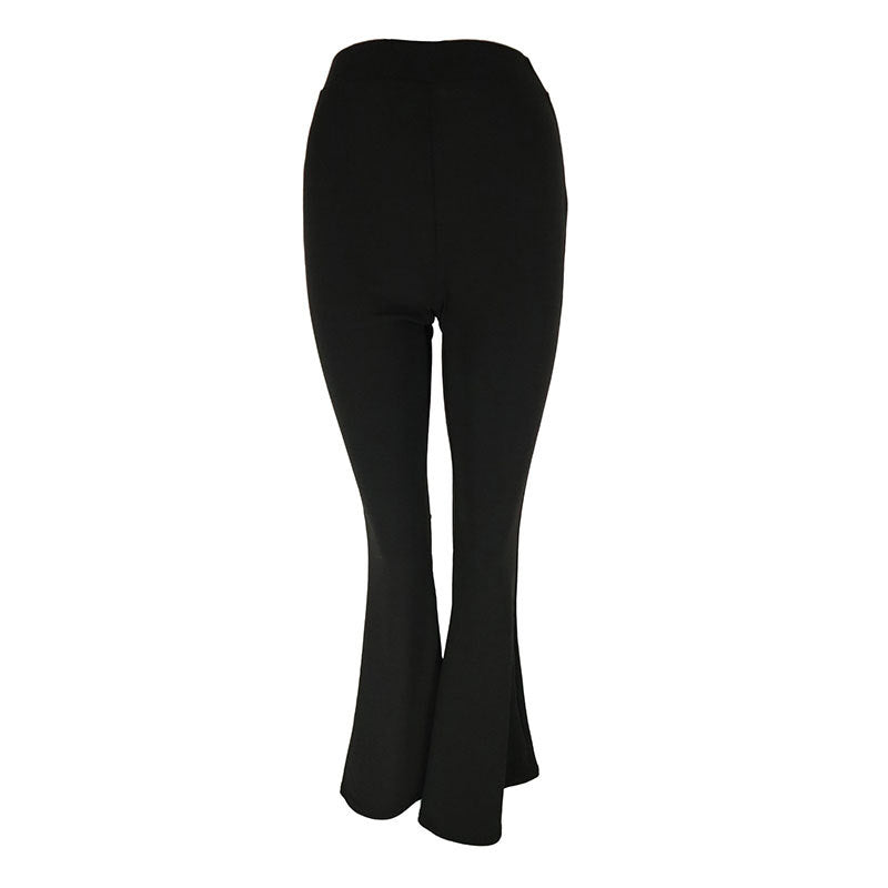 Damen flared Fitnesshose mit hochgezogenem Bund und bequemer Passform EB