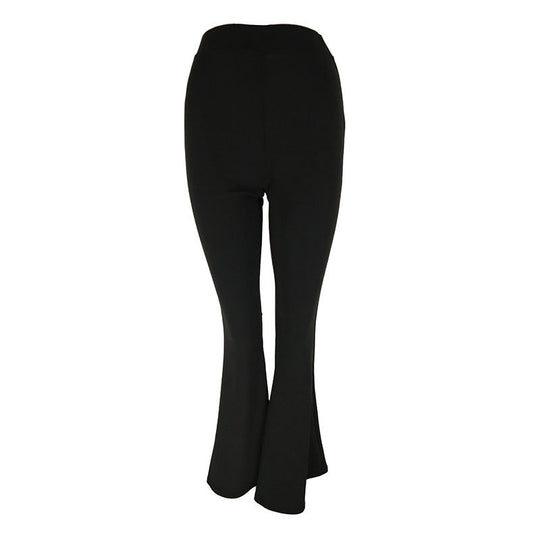 Damen flared Fitnesshose mit hochgezogenem Bund und bequemer Passform EB