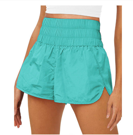 Damen Sportliche Laufshorts mit hohem Taillenbund und elastischem Bündchen EB