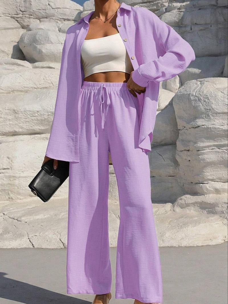 Damen elegantes und lässiges Loungewear-Set mit lockerer Passform EB