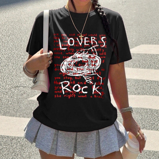 Damen Grafik T-Shirt mit kreativem Schriftzug und lässigem Schnitt EB