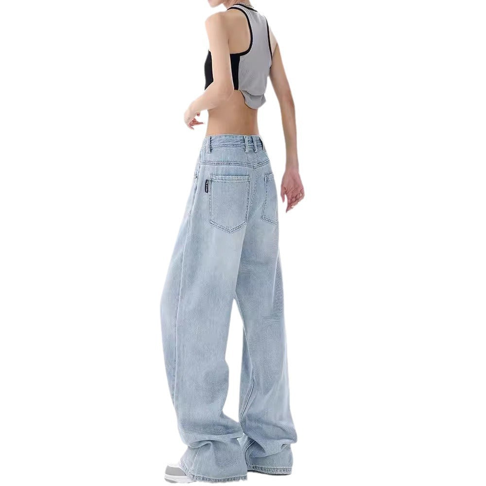 Damen Weite High-Waist Jeans mit lässigem Schnitt und modernem Design EB