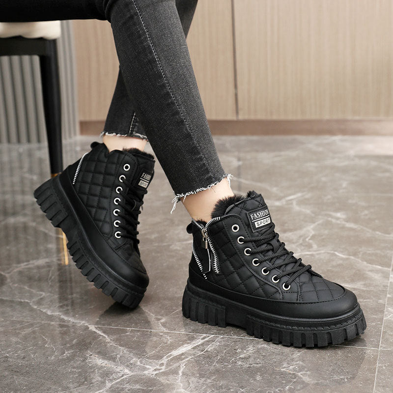 Damen Modische Winterstiefel mit gepolstertem Innenfutter und robustem Sohlenprofil EB