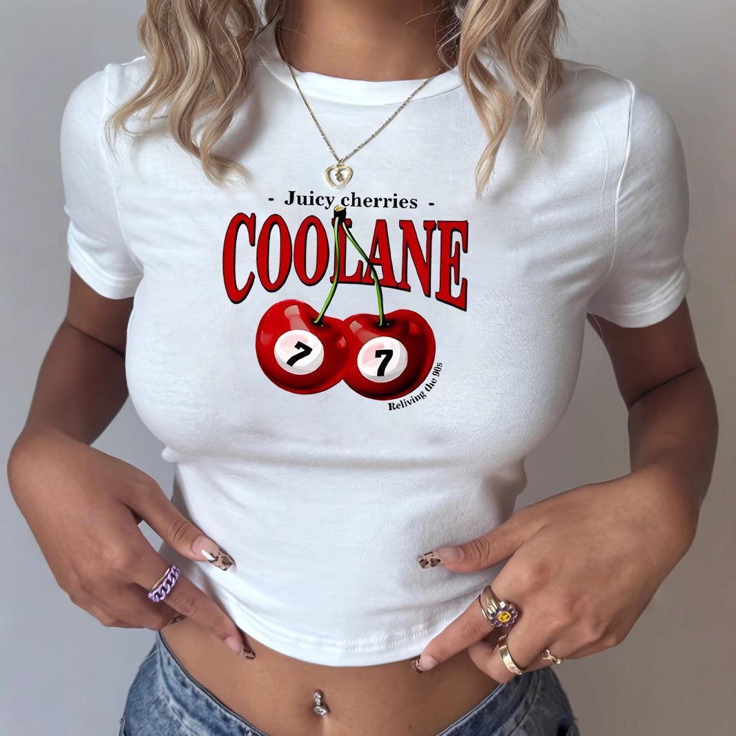 Damen T-Shirt mit kreativem Schlüsselherz-Motiv und modernem Print EB