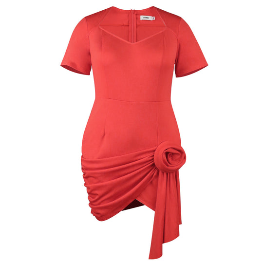 Damen figurbetontes Kleid mit asymmetrischem Drapierungsdetail EB