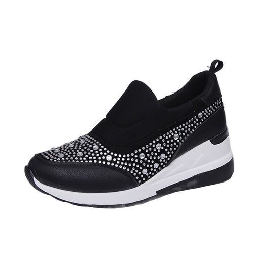Damen Sportliche Sneakers mit funkelnden Strassdetails EB
