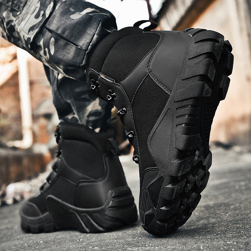 Herren taktische Stiefel mit verstärktem Knöchelschutz und rutschfester Sohle EB