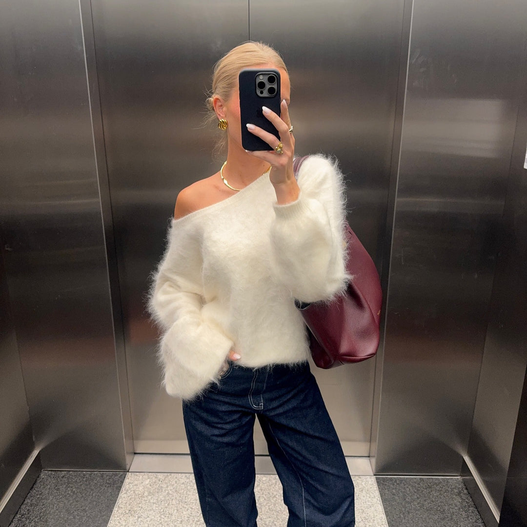 Damen Mohair-Mix Pullover mit Weichem Stoff & Oversized-Ärmeln | EB