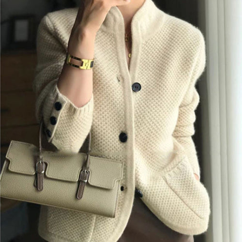 Damen Strickjacke mit strukturiertem Design und praktischen Taschen EB