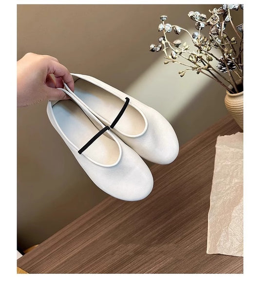 Damen feine Ballerinas mit elastischem Fesselband EB