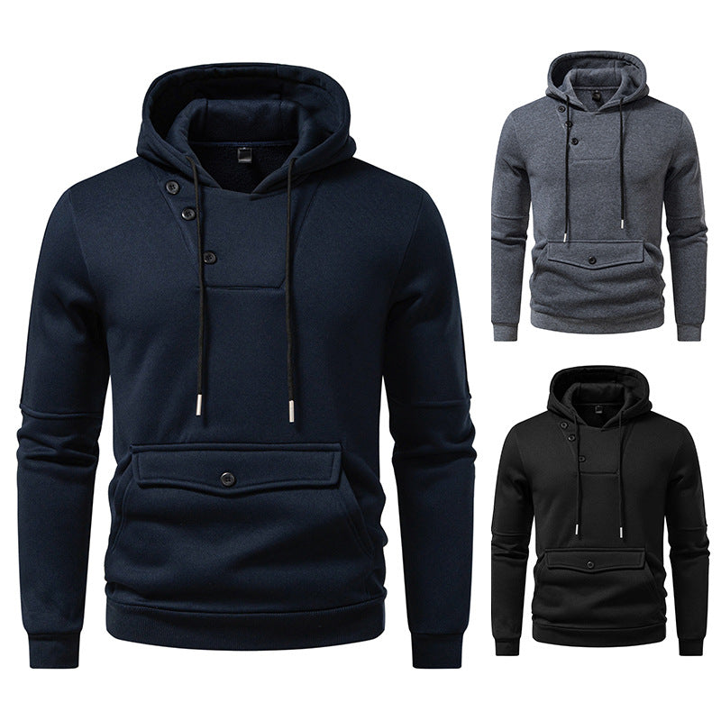 Herren Stylische Kapuzenpullover mit Knopfdetails EB
