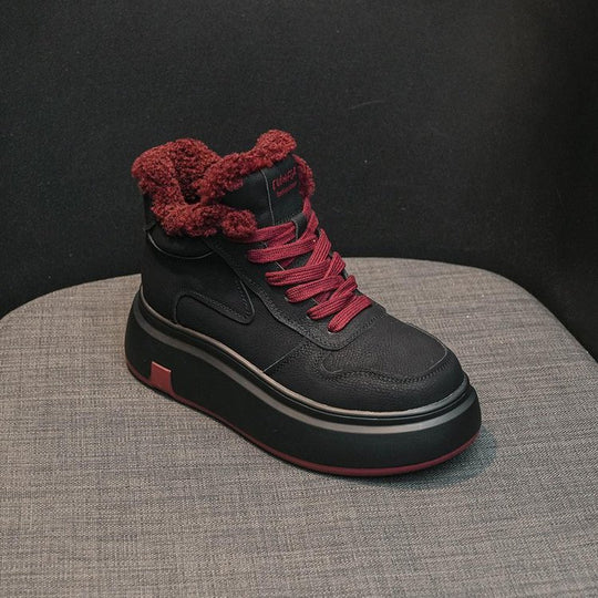 Damen High-Top Sneakers mit kuscheligem Fellrand und dämpfender Sohle EB