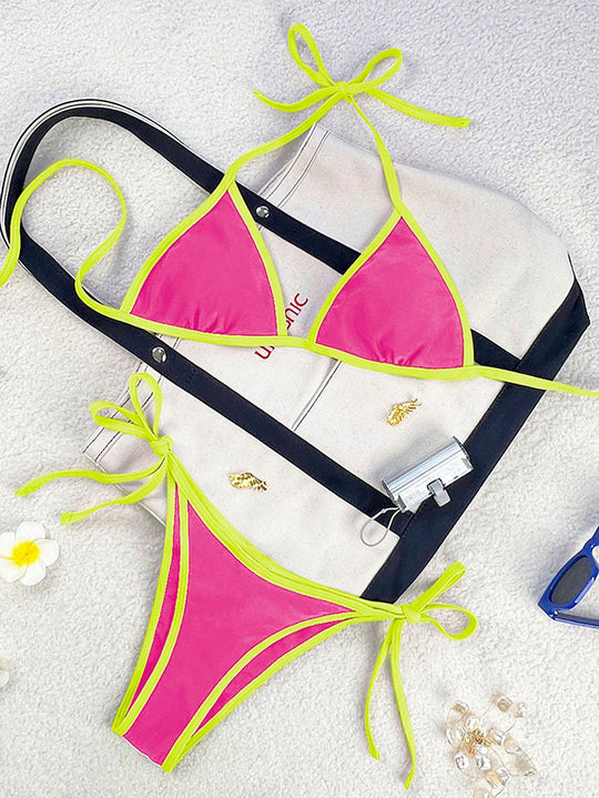 Damen Triangel-Bikini mit verspielten Schleifen EB