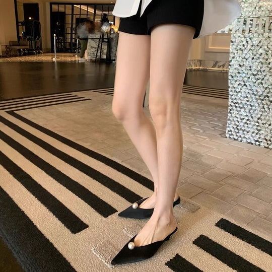 Damen Slingback-Pumps mit stilvollem Perlendetail und elegantem Design EB
