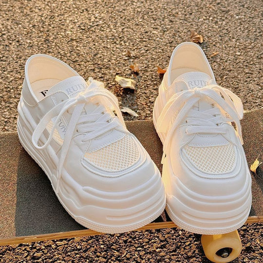 Damen Trendige Chunky Sneakers mit atmungsaktivem Mesh-Obermaterial und stabiler Sohle EB