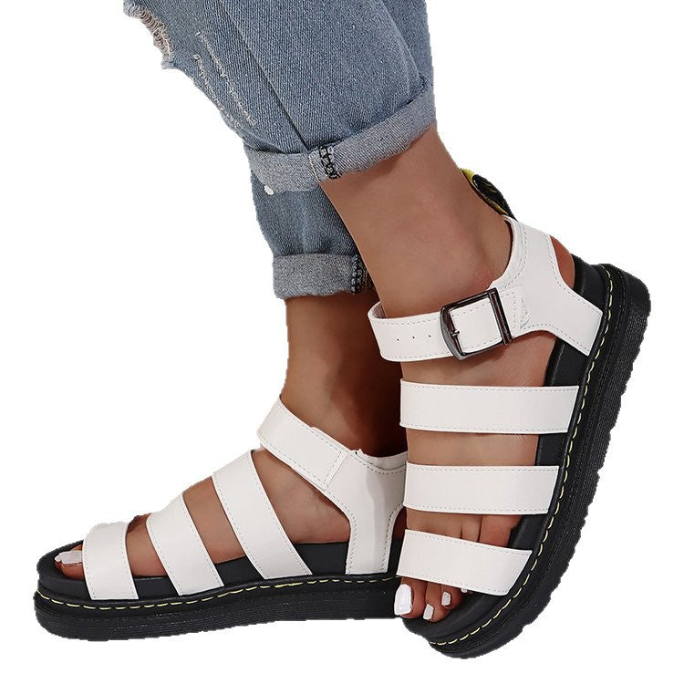 Damen Komfortable Sportliche Sandalen mit Verstellbarem Riemen und Robustem Profil EB