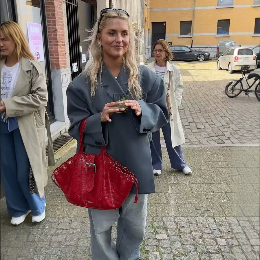 Damen elegante Oversize-Jacke mit schickem Revers EB
