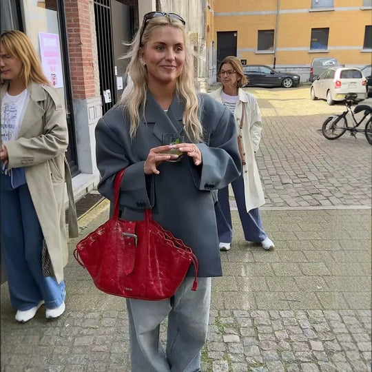 Damen elegante Oversize-Jacke mit schickem Revers EB