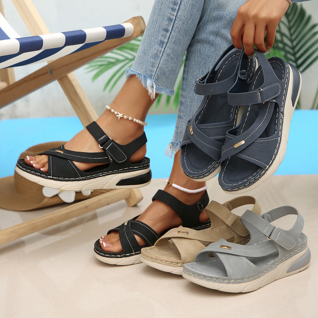 Damen Komfortable Riemchensandalen mit atmungsaktiver Sohle EB