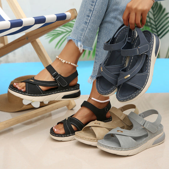 Damen Komfortable Riemchensandalen mit atmungsaktiver Sohle EB