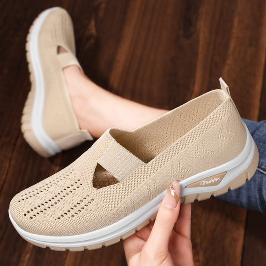 Damen Bequeme und atmungsaktive Slip-On Sneakers mit elastischem Obermaterial EB