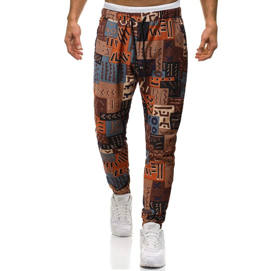 Herren Cargohose mit urbanem Print und elastischem Bund EB