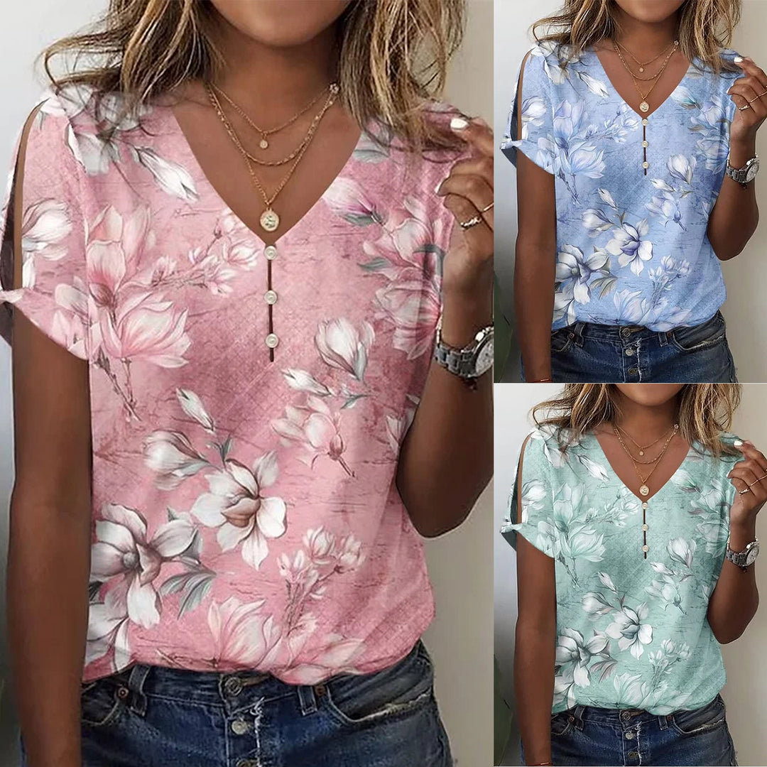 Damen Viskosebluse mit floralem Design und schicke Details EB